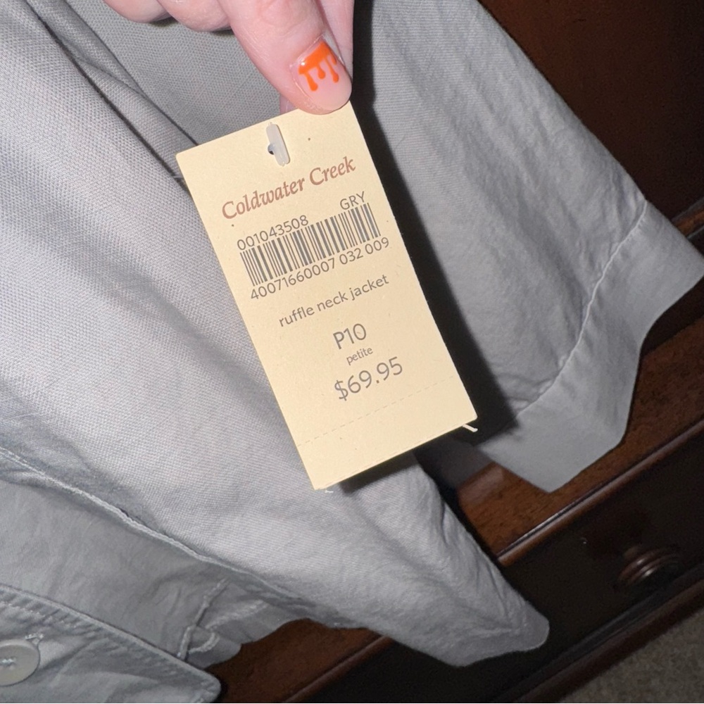 NWT Coldwater Creek Women's Light Gray Utility Jacket - Picture 4 of 7